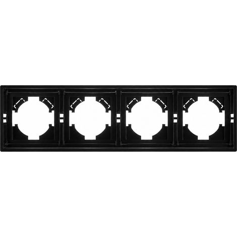 Plaque de finition 4 postes 80292mm série Z noir doux au toucher (Black Soft Touch) 32 × 11 × 8 cm – Livraison gratuite