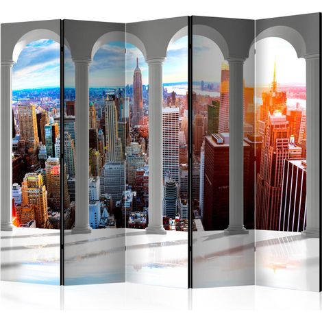 Paravent 5 Volets "Pillars & New York" 172x225cm (1/2)