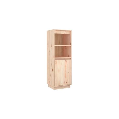 Meuble de rangement 1 porte 1 étagère Loupia 37cm - Bois pin massif-Naturel (1/5)