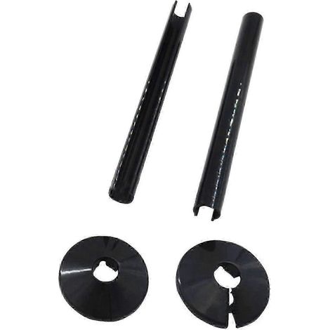 Lot de 2 manchons de protection pour tuyaux de radiateur, colliers de 15 mm, finition chromée, pour salle de bain. (1/5)