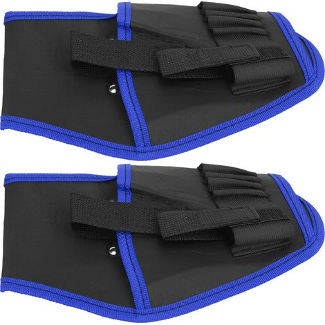 Pochette de ceinture pour perceuse électrique (lot de 2), sac multifonctionnel portable sans fil pour outil d'électricien, bord bleu (1/5)