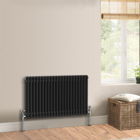 Warmehaus Traditional Black Radiator Double Column 600 x 1010mm