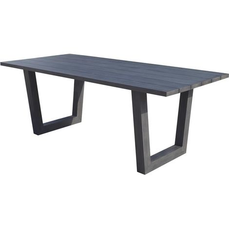Signature Weave Victoria Aluminium Garden Dining Table Plank Top Grey 200x100cm (1/3)