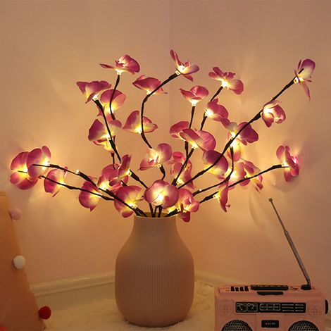 Guirlandes lumineuses LED créatives imitant des branches d'orchidées Phalaenopsis - Idéales pour la décoration intérieure, les décorations de Noël et les guirlandes lumineuses - Branches lumineuses bl (1/5)