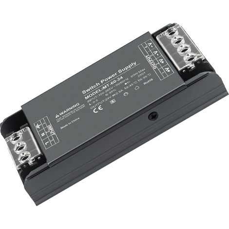 Transformateur 220V 24V, Alimentation 60W 2.5A, Driver LED Plat et Compact, Adaptateur pour Ruban LED, Spots et Éclairage Intérieur (1/5)