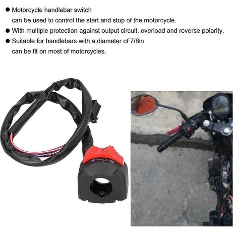 Botón de arranque/parada impermeable universal para manillar de motocicleta de 7/8 pulg. (1/5)