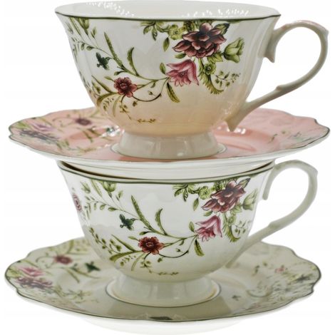 Tassenset, 2-teilig, 220 ml, mit Untertasse für Tee und Kaffee (1/5)