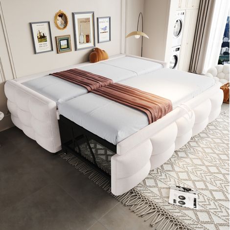 lit chambre adulte couchage gain de place teddy beige OKMYHOME (1/5)