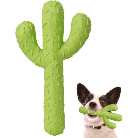 Jouets à mâcher pour chiens, jouets en caoutchouc résistant pour chiens qui aiment mâcher, jouets robustes en forme de cactus pour l'éducation et le nettoyage des dents, jouets interactifs pour chiens (1/4)