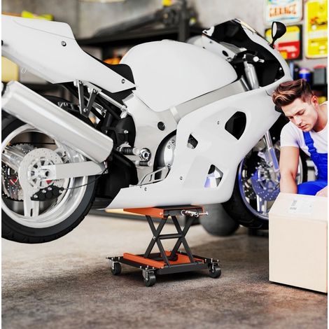 Pont élévateur à ciseaux pour moto 500 kg, réglable 135-390 mm, acier (1/5)