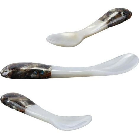 Cuillères à caviar Lot de 6 Nacre et ormeau Préservent les saveurs Pour la table et le buffet 10 cm (1/4)