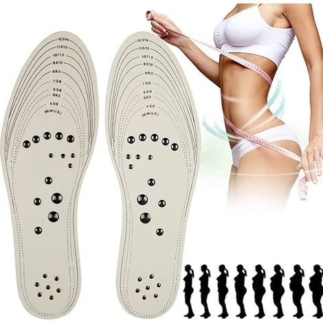 Almohadillas para zapatos de magnetoterapia y masaje, plantilla interior de acupuntura para adelgazar, corrección transpirable para aliviar la fatiga y el olor (1/5)