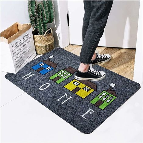.Cuisine porte ménage ménage tapis de sol tampon de cirage de chaussures tapis anti-dérapant 5080CM gris foncé (1/5)