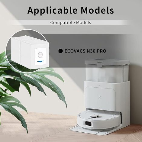 Vordere Staubbeutel für Ecovacs DEEBOT N30 Pro Omni, 6 Beutel, Zubehör für Ecovacs DEEBOT N30 Omni Staubsauger, 2,6 l großes Fassungsvermögen, Ersatzteile (1/5)
