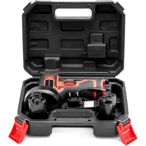 Mini meuleuse d'angle à batterie au lithium 12 V 3 pouces - Outil à tronçonner - Outil à main - 12 000 tr/min - Ponceuse électrique (rouge) (1/5)