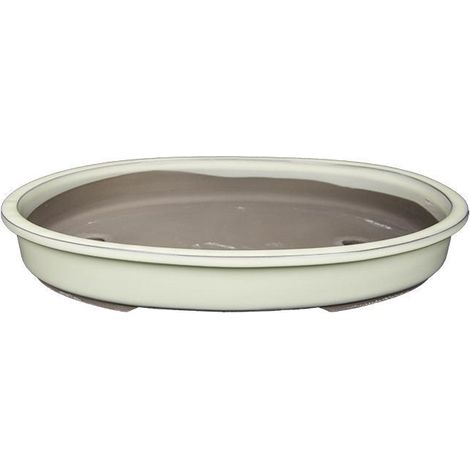 Vaso bonsai smaltato ovale 34 cm. - in 3 varianti colore AVORIO