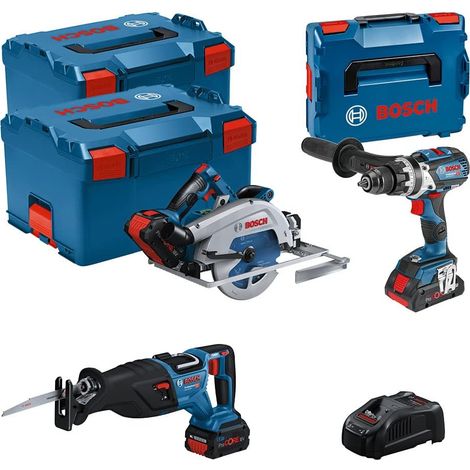 Combopack 3 outils électroportatifs 18V (2x4.0 Ah et 1x5.5 Ah) - BOSCH 0615990N38