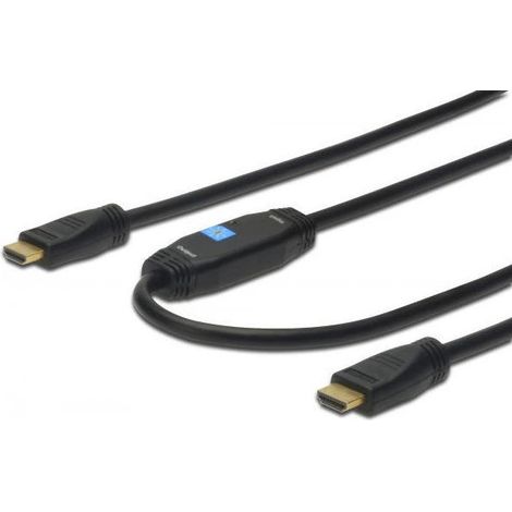 Digitus Cable de conexión HDMI de alta velocidad, tipo A, c/ampl. St/St, 10 m, Ultra HD, 4K@30 Hz (1/3)