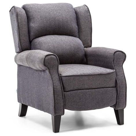 WestWood Vintage Armchair Sofa Recliner Lounge Fabric Tub Chair Seat Bedroom Home Occasional Furniture FA01 Grey (1/5)