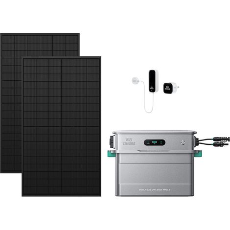 Zendure SolarFlow 800 Pro 2 – Balkonkraftwerk mit Speicher, 2640W Solar-Eingang, 1000W AC-Laden, 800W Ausgang, KI-Energiemanagement, mit Smart Meter D0, 2x450W Solarpanel