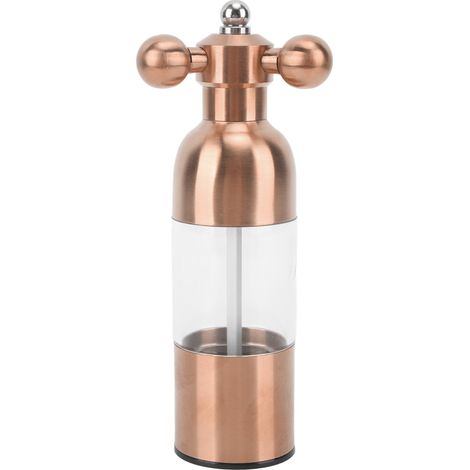 Moulin à poivre professionnel rechargeable à rotor en céramique, mouture réglable, moulin à poivre et sel manuel pour la cuisine, petit modèle, couleur or rose (1/5)