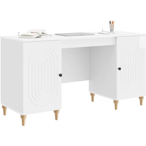 Maison Exclusive - Schreibtisch Glänzend Weiß 142,5 x 50 x 75 cm