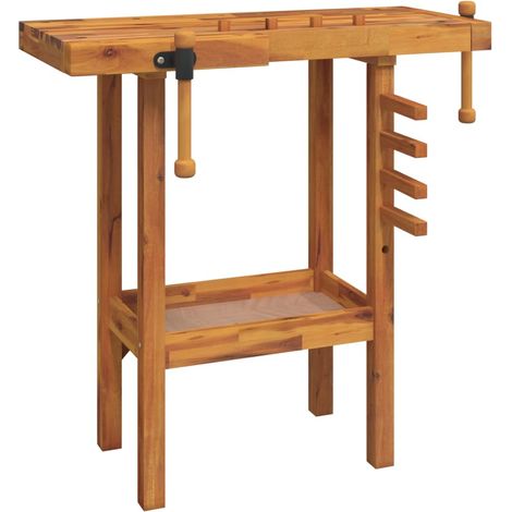Établi avec étaux 92x48x83 cm Bois massif d'acacia CFW70609 (1/5)