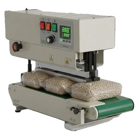 Máquina selladora, control digital de temperatura, construcción de acero al carbono, color rojo. (1/2)