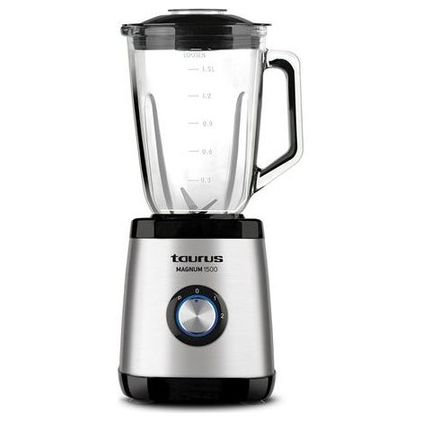 Blender en verre Taurus Magnum 1500 1500 W Noir et Argent