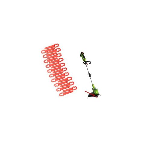 100pcs coupe-bordure en plastique,Lames de Coupe en Plastique,lames de rechange pour coupe-bordure,Tondeuse à Gazon en Plastique Lames,lames de rechange en plastique (1/5)