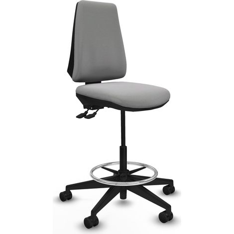 Taburete Elche AS bali gris claro base piramidal ruedas 65mm nailon