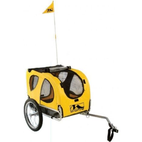 m-wave Stalwart faltbarer Hundeanhänger gelb 30 kg