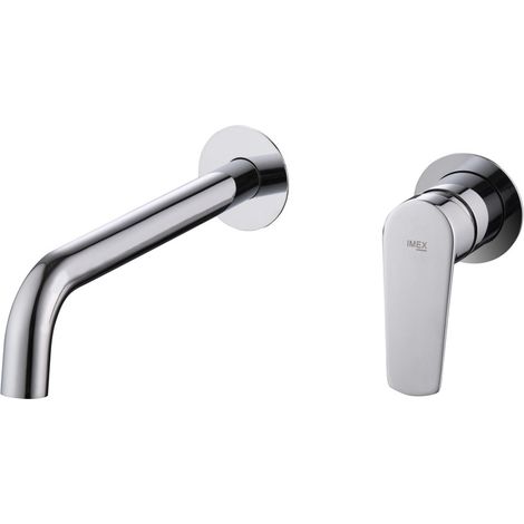Grifo de lavabo empotrado monomando fabricado de latón Mezclador Bañera Empotrado Grifería Baño Monomando Color Cromo (1/5)