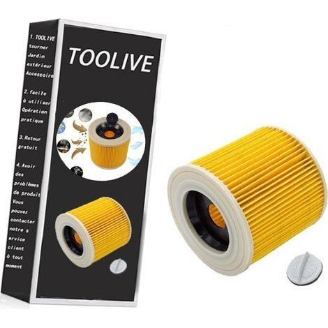 Lot de 2 filtres de rechange pour aspirateur Kärcher WD3 Premium WD2 WD3 WD 3 MV3 WD 3P pour Kärcher 6.414-552.0, 6.414-772.0, 6.414-547.0- (1/5)