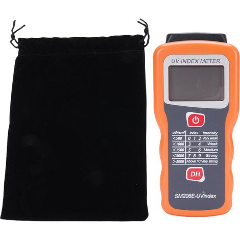 Ortviai Luxmètre solaire numérique haute précision SM206E avec fonction Hold et plage 1–19999 µW/cm², UVA/UVB (1/5)