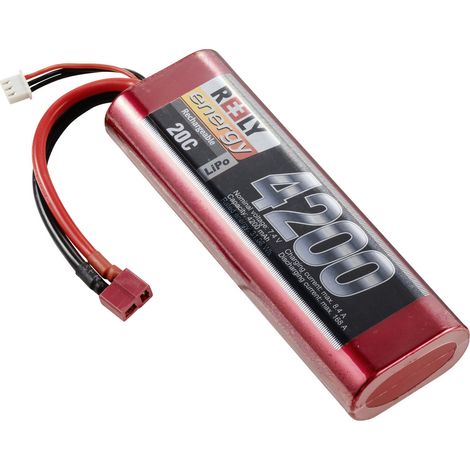 Reely Pack de batterie (LiPo) 7.4 V 4200 mAh Nombre de cellules: 2 20 C hardcase système d'enfichage (1/3)