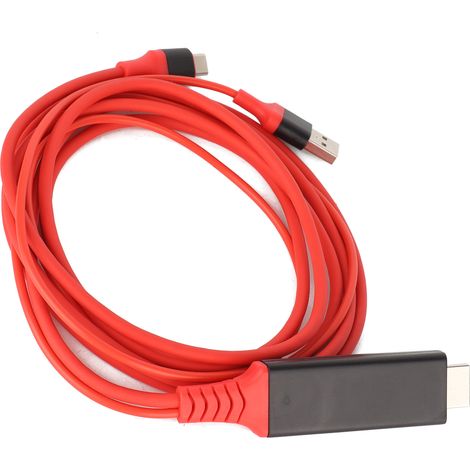 USB 3.1 Typ-C auf High-Definition Multimedia Interface Adapterkabel, Ladekabel für Telefon und Fernseher (Rot) (1/5)