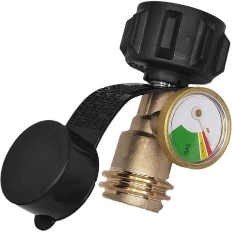 Manomètre pour réservoir de propane permettant la détection des fuites - adapté aux bouteilles de gaz de 12,5 kg - utilisable dans les barbecues (1/5)
