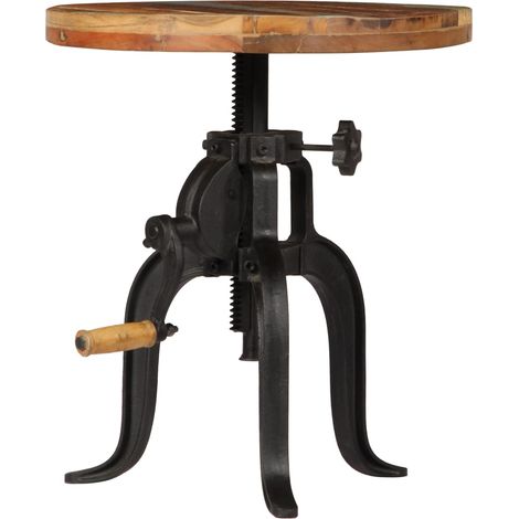 Maison Exclusive - Tavolino 45x(45-62) cm in Legno Massello di Recupero e Ghisa (1/5)