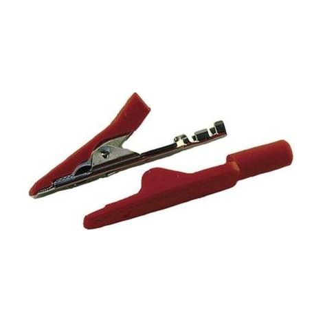 SKS GERMANY 930318101 SKS HIRSCHMANN MA 1, MORSETTO IN MINIATURA ROSSO, CAMPO DI SERRAGGIO MAX. : 4 MM, LUNGHEZZA: 41,5 MM, 1 PE
