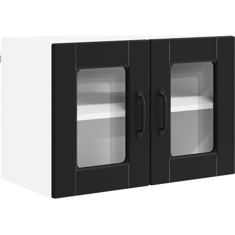 Maison Exclusive - Mobile in vetro da parete PORTO Nero 60 x 31 x 40 cm