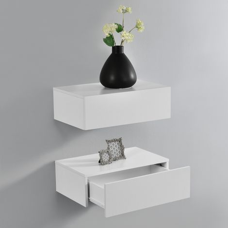 Wandregal Oslo 2er Set 46x30x15cm Weiß matt [en.casa]