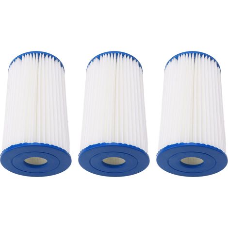 Lot de 3 cartouches filtrantes pour piscine, filtre de type B à structure trèfle, éléments de pompe pour spa. (1/5)