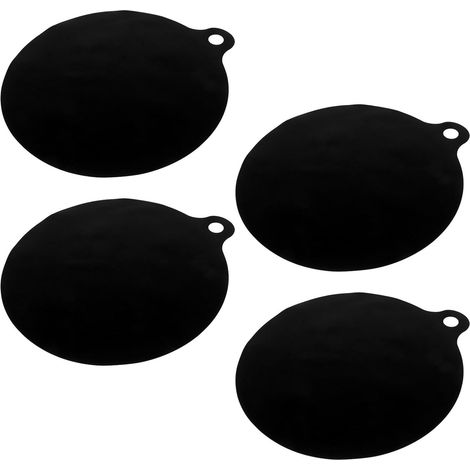 Tapis de comptoir en silicone, lot de 4, pour plaques à induction, coussinets d'isolation thermique, noir. (1/5)