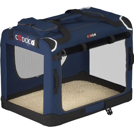 Trasportino per cani blu navy M 60x42x44cm pieghevole