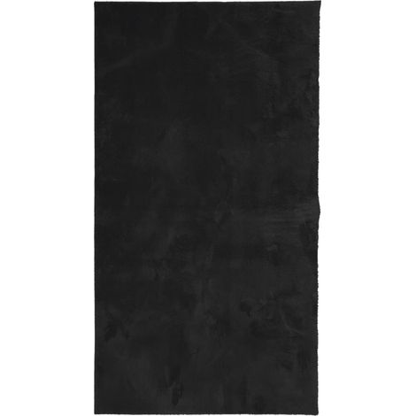 Tapis HUARTE à poils courts doux et lavable noir 60x110 (1/5)