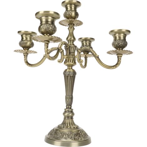 5-armiger Kandelaber, kratz- und rostbeständig, Vintage-Stil, ideal für Hochzeiten und Partys. (1/5)
