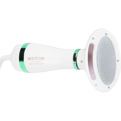 Peigne de toilettage 2 en 1 pour chiens et chats avec air chaud, brosse électrique, norme européenne 220V, vert. (1/5)