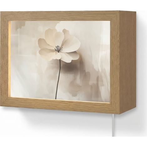 APPLIQUE MURALE Fleur - Beige - Peinture - Ombre 20x15 cm (1/5)