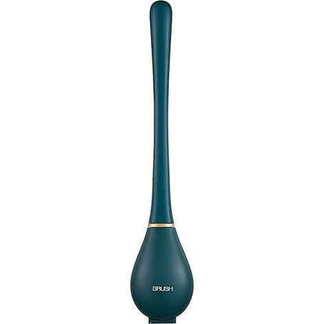 Brosse de toilette en silicone sans angle mort avec brosse de toilette en silicone à montage mural et ensemble de support anti-goutte (1/5)